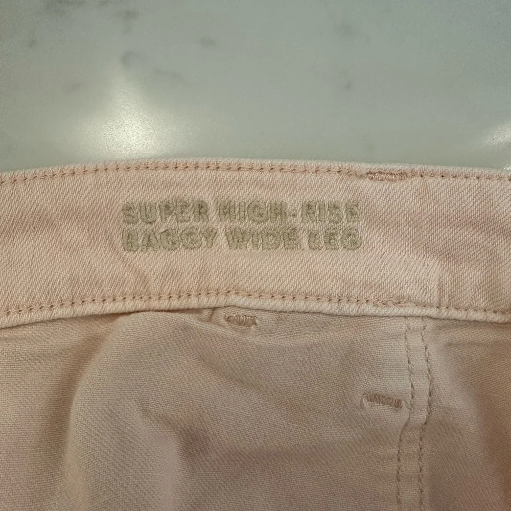 American Eagle, Pink, Super High-Rise, Baggy Wide-Leg Women’s Pants, in Size 10 - Picture 5 of 6